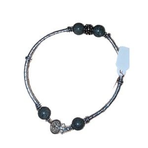 Sterling Silver and Green stone Bracelet Handmade